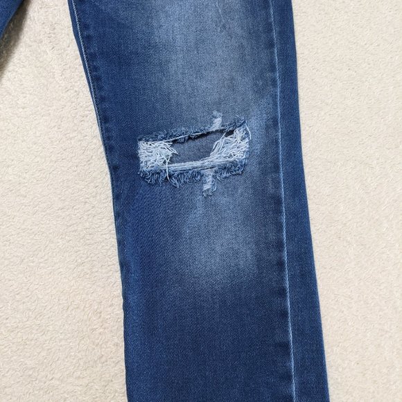KanCan Meduim Blue Wash Skinny Ankle Distressed Jeans - Size 27 (Juniors 7) - Picture 11 of 12